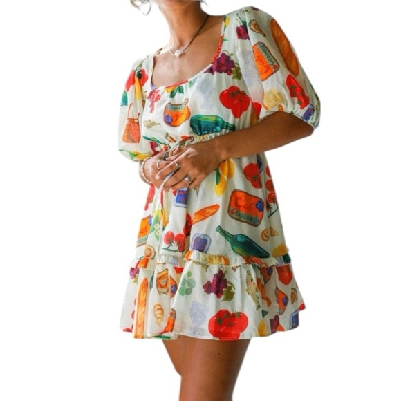 Lisa Says Gah Leila Italian Summer 100% Cotton Mini Dress Women’s Small - Picture 7 of 15